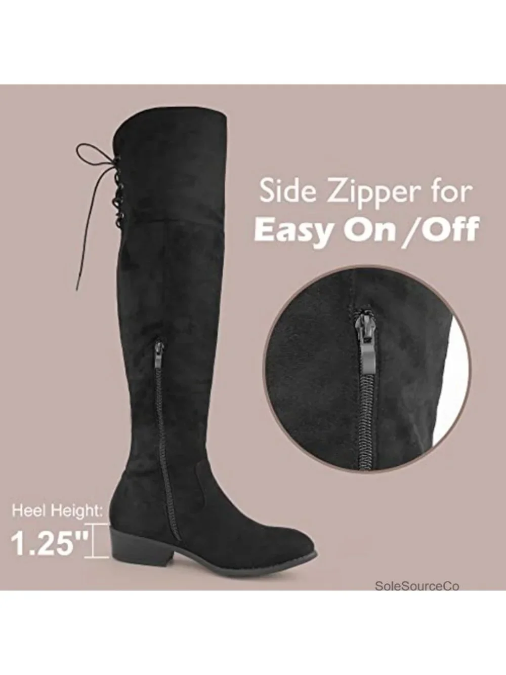 Women's Over the Knee Faux Suede Block Heel Boots, Thigh High, Round Toe Zipper